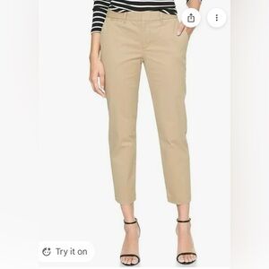 GAP Beige Slim City Cropped Khakis